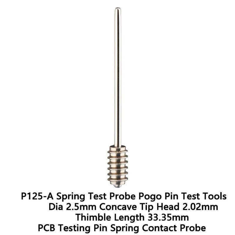 P125-A Spring Test Probe Pogo Pin with 5A Current 50m Ohm Resistance and 33.35mm Length for PCB Testing