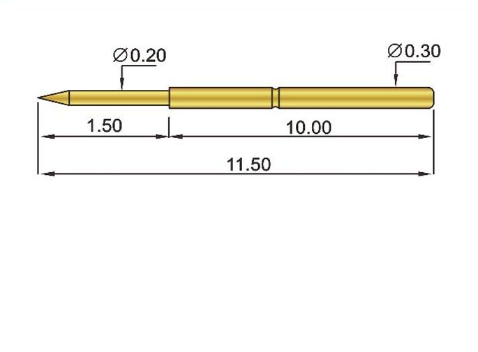 ICTテスト用、1.50mmフルストローク、最大接触抵抗50mΩの金メッキ真鍮バレルスプリングテストプローブ
