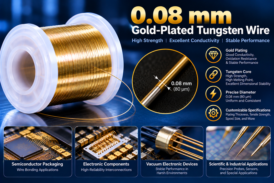 0.08mm Gold-Plated Tungsten Wire (80μm) | High-Precision Custom Wire – Sichuan Winner